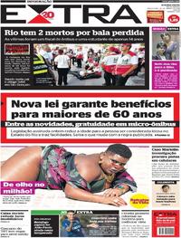 Capa do jornal Extra 20/03/2018
