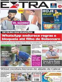 Capa do jornal Extra 20/10/2018