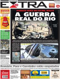 Capa do jornal Extra 21/08/2018