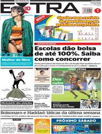 Capa do jornal Extra 21/10/2018