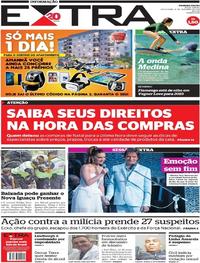 Capa do jornal Extra 21/12/2018
