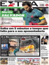 Capa do jornal Extra 22/02/2018