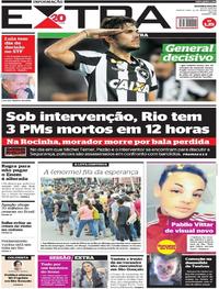 Capa do jornal Extra 22/03/2018