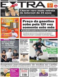 Capa do jornal Extra 22/05/2018