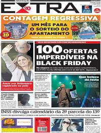 Capa do jornal Extra 22/11/2018