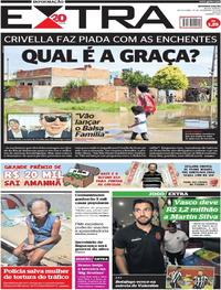 Capa do jornal Extra 23/02/2018