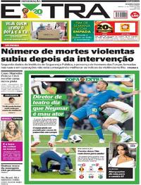 Capa do jornal Extra 23/06/2018