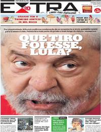 Capa do jornal Extra 25/01/2018