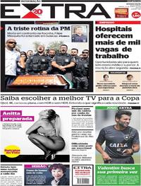 Capa do jornal Extra 25/03/2018