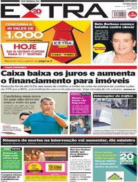 Capa do jornal Extra 25/08/2018