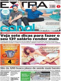 Capa do jornal Extra 25/11/2018