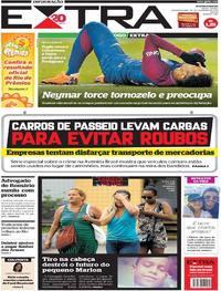 Capa do jornal Extra 26/02/2018