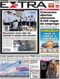 Capa do jornal Extra 27/03/2018