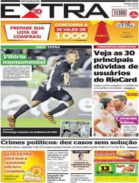 Capa do jornal Extra 27/08/2018