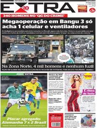 Capa do jornal Extra 28/03/2018