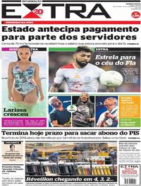 Capa do jornal Extra 28/12/2018
