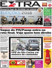 Capa do jornal Extra 29/08/2018