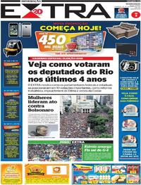 Capa do jornal Extra 30/09/2018