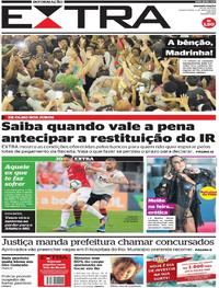 Capa do jornal Extra 02/05/2019