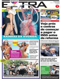 Capa do jornal Extra 03/03/2019