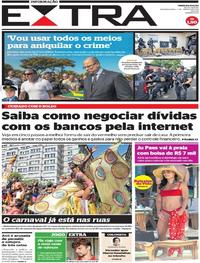 Capa do jornal Extra 07/01/2019