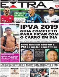 Capa do jornal Extra 10/01/2019