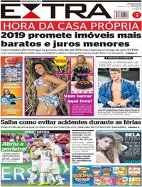 Capa do jornal Extra 13/01/2019