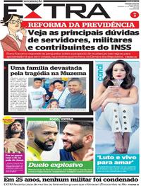 Capa do jornal Extra 14/04/2019