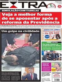 Capa do jornal Extra 16/02/2019