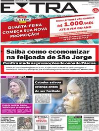 Capa do jornal Extra 19/04/2019