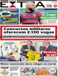 Capa do jornal Extra 20/03/2019
