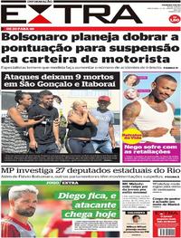 Capa do jornal Extra 22/01/2019