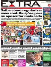 Capa do jornal Extra 22/02/2019