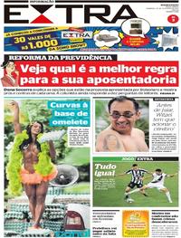 Capa do jornal Extra 24/02/2019