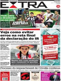 Capa do jornal Extra 27/04/2019
