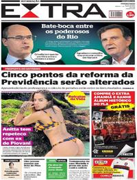Capa do jornal Extra 01/06/2019