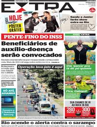 Capa do jornal Extra 02/08/2019