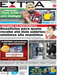 Capa do jornal Extra 03/10/2019