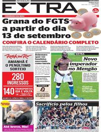 Capa do jornal Extra 06/08/2019