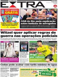 Capa do jornal Extra 06/09/2019