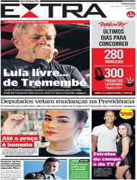 Capa do jornal Extra 08/08/2019