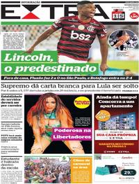 Capa do jornal Extra 08/11/2019