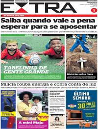 Capa do jornal Extra 08/12/2019