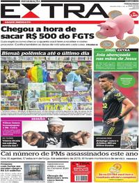 Capa do jornal Extra 09/09/2019