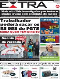 Capa do jornal Extra 13/12/2019