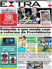 Capa do jornal Extra 14/07/2019