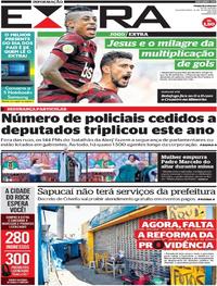 Capa do jornal Extra 15/07/2019