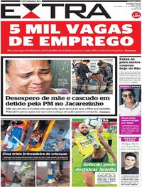 Capa do jornal Extra 17/09/2019