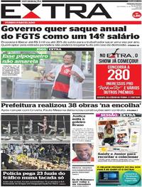 Capa do jornal Extra 19/07/2019
