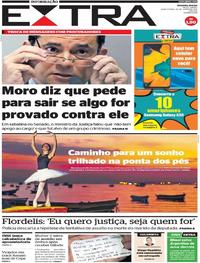 Capa do jornal Extra 20/06/2019